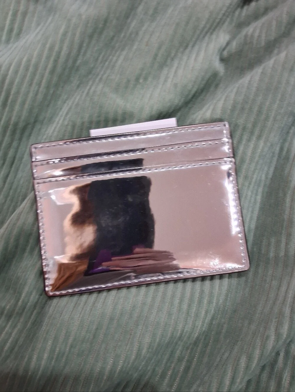kate spade Silver Mirror Card Holder with Holo Logo Plate